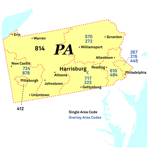 Puc Pa Area Codes Map